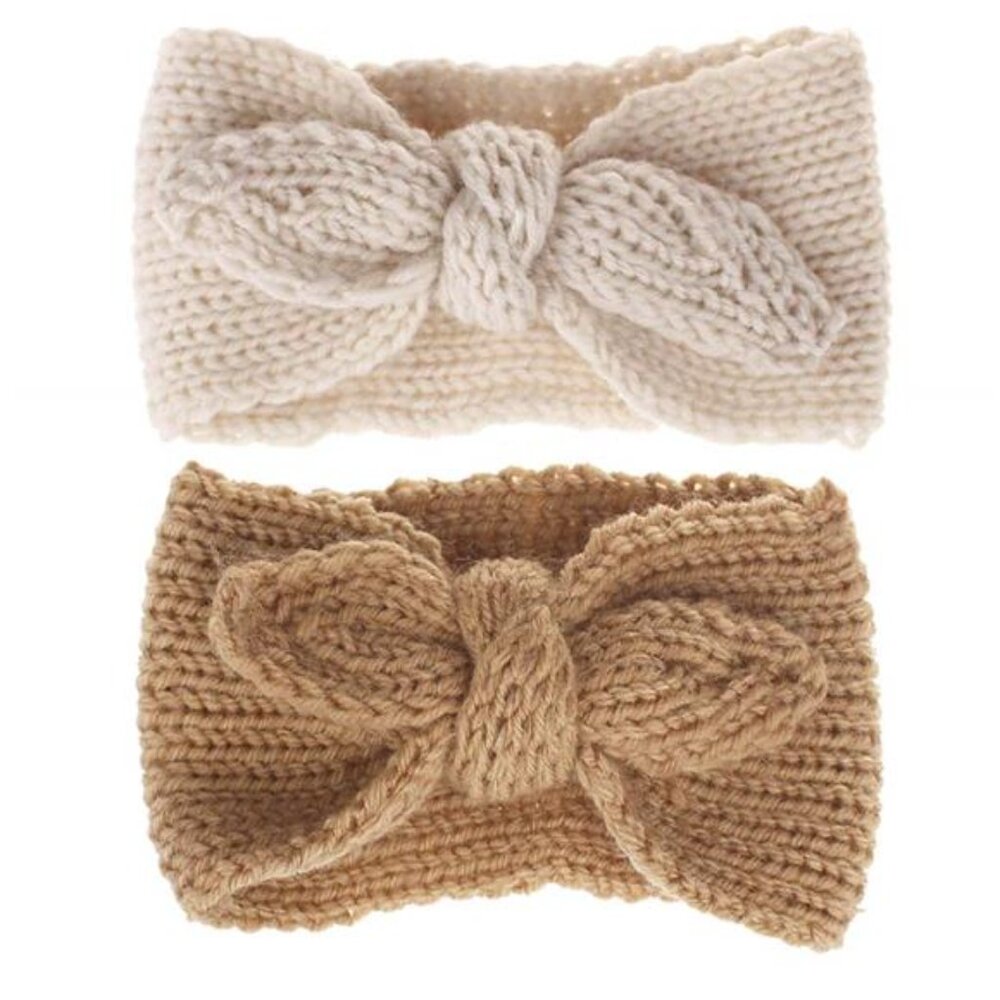 Baby Girl Headband Turban Knot Soft Elastic Hair Band Newborn Toddler 2 Pack